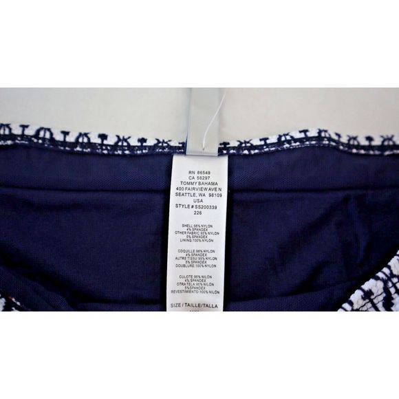 Tommy Bahama Size M Mare Navy Island Cays Ikat High Waist Bikini Bottoms $80 - Picture 3 of 4